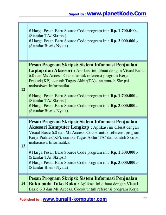 Skripsi visual basic 6.0 desain dan analisis sistem 