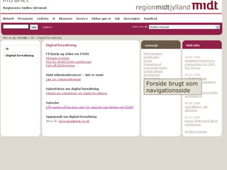 Forside brugt som navigationsside 