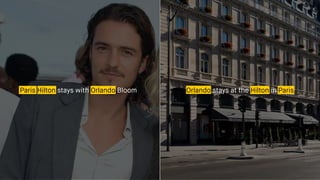Paris Hilton stays with Orlando Bloom Orlando stays at the Hilton in Paris
 