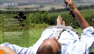 23 
01 
02 
Making the hands and eyes of the teachers convenient 
SK SMART CLASS 
Next School SK Smart Class Solution 
CONVENIENT 
Easy to prepare and easy to use Can save time from the preparation of class materials to management. Good connectivity and usability and also easy to use. 
Able to have effective interaction between teachers and students Easy to manage due to effective accumulation of learning process/results of each student.  