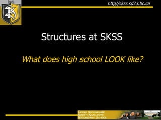 Structures at SKSS What does high school LOOK like? 