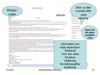 Ämnessökning – endast om du söker stipendier för studier 