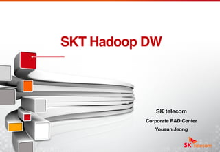 SKT Hadoop DW
SK telecom!
Corporate R&D Center 
Yousun Jeong
 