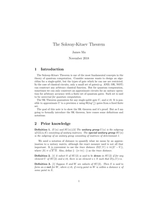 Solovay Kitaev theorem | PDF