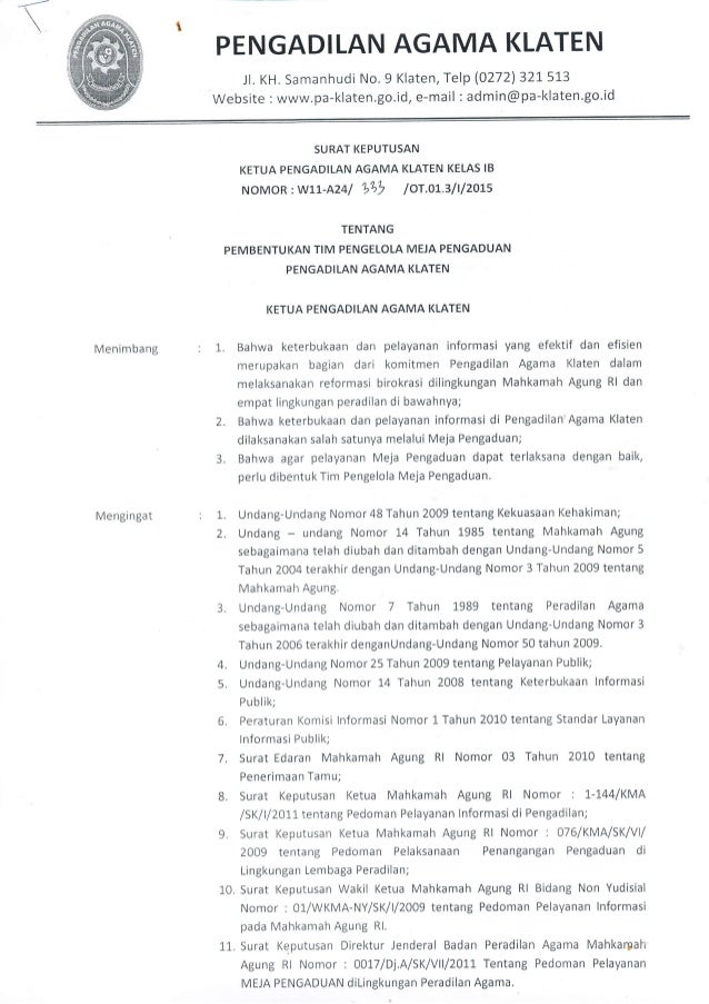 15 Sk Tim Pengelola Meja Pengaduan 15 Sk Tim Pengelola Meja Pengaduan