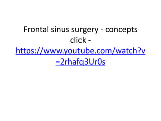 Debate
• Lateral Skull Base is Accessible by Endonasal
Surgery – Click for video Lecture :
https://www.youtube.com/watch?v=HroWRSJ
Z_N4
• Lateral Skull Base is Inaccessible by Endonasal
Surgery – Click for video Lecture :
https://www.youtube.com/watch?v=JNt5hPp
b28o&sns=fb
 