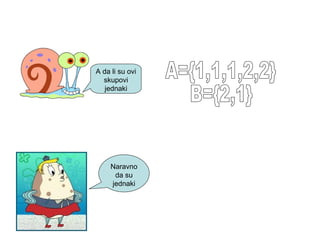 A da li su ovi
skupovi
jednaki
Naravno
da su
jednaki
 