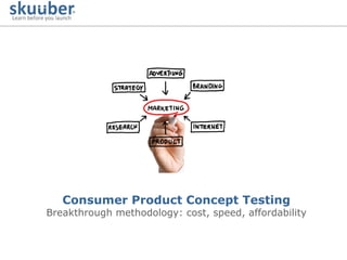 Consumer Product Concept Testing Breakthrough methodology: cost, speed, affordability 