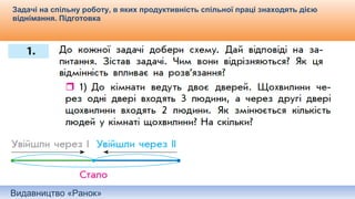 Видавництво «Ранок»
Задачі на спільну роботу, в яких продуктивність спільної праці знаходять дією
віднімання. Підготовка
 