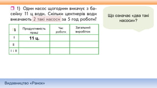 Видавництво «Ранок»
Що означає «два такі
насоси»?
1
11 ц.
 