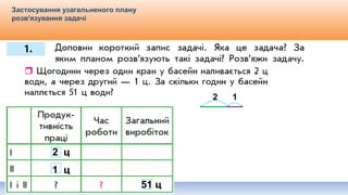 Видавництво «Ранок»
Застосування узагальненого плану
розв'язування задачі
2 ц
1 ц
51 ц
2 1
 