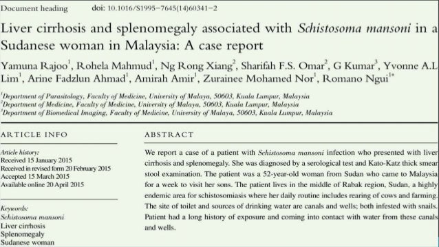 Blood fluke case study image