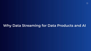 Why Data Streaming for Data Products and AI
 