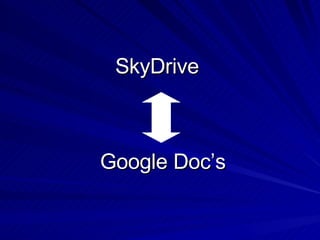 SkyDrive   Google Doc’s 