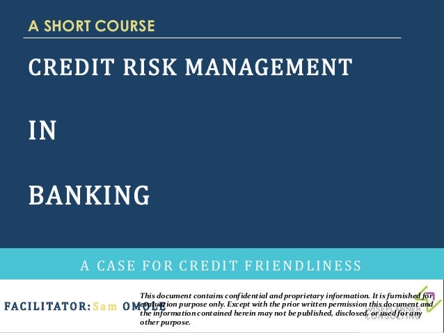 CREDIT RISK MANAGEMENT IN BANKING: A CASE FOR CREDIT ...