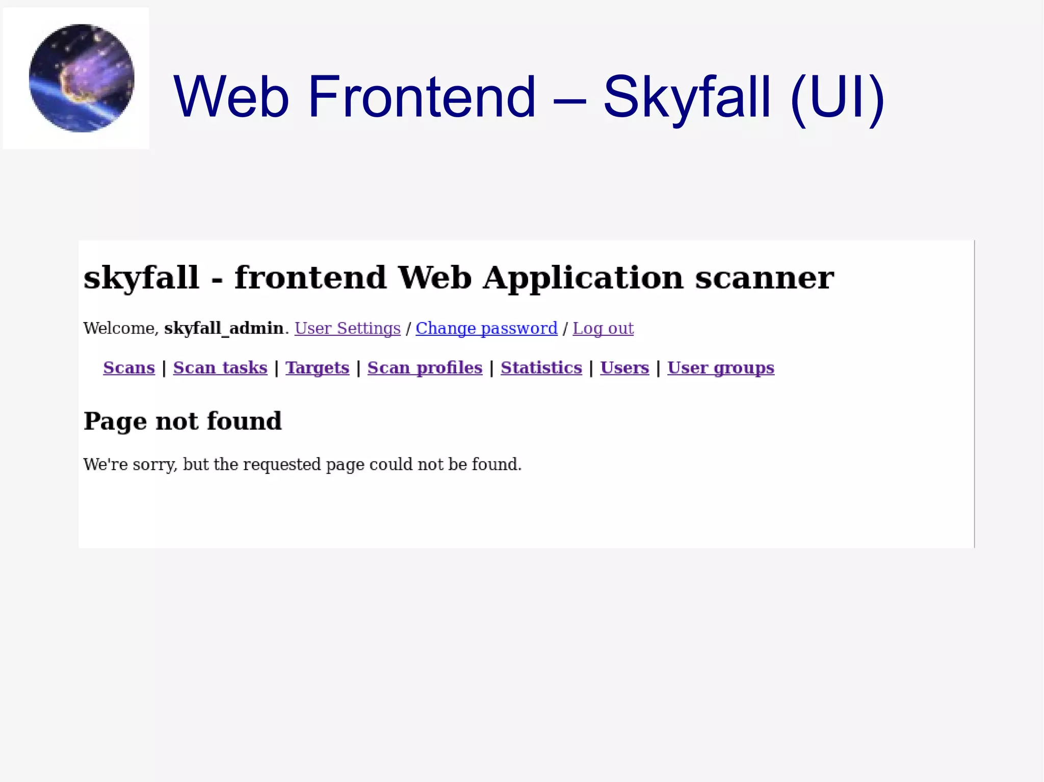 Web Frontend – Skyfall (UI)
 