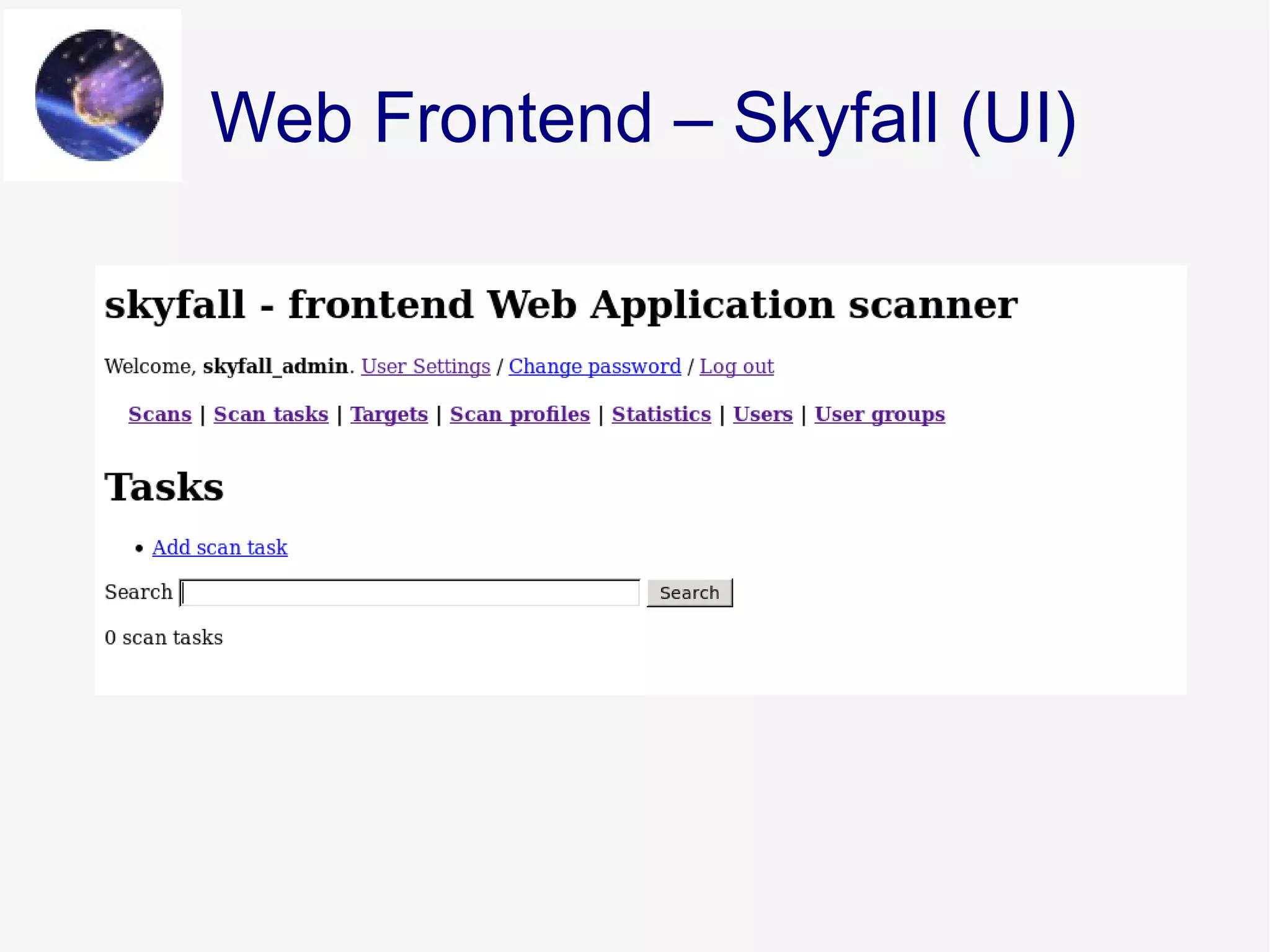 Web Frontend – Skyfall (UI)
 