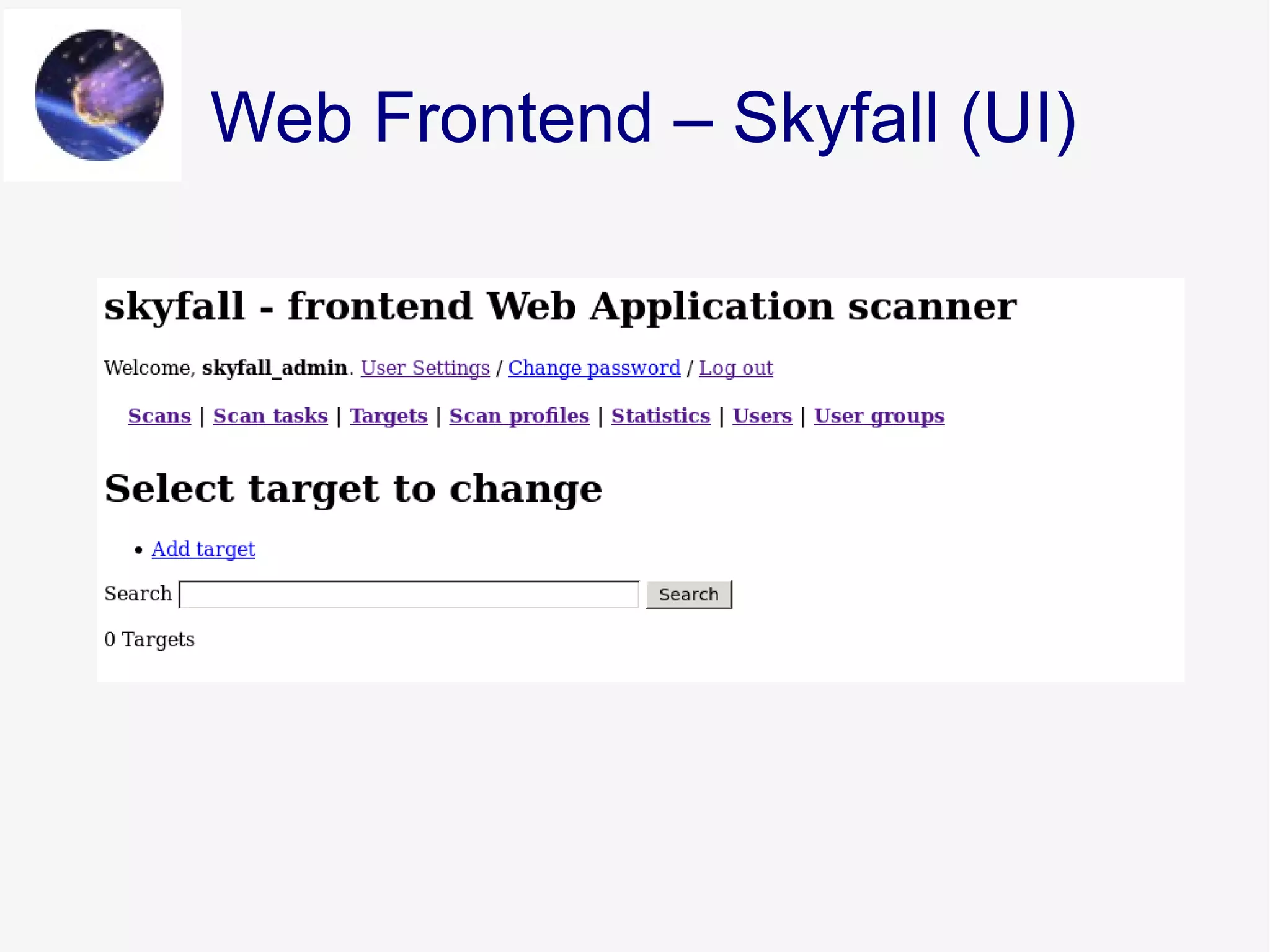Web Frontend – Skyfall (UI)
 