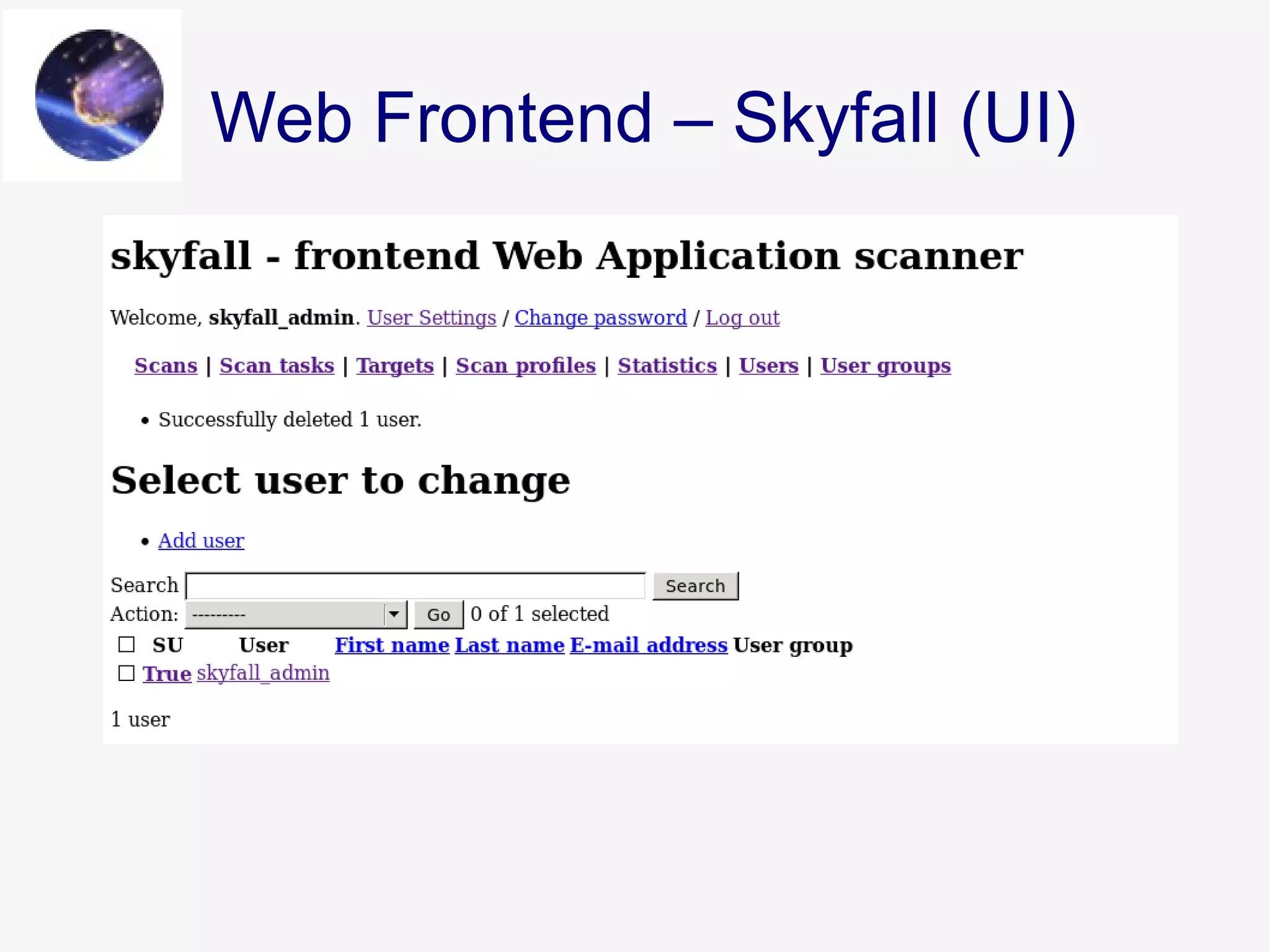 Web Frontend – Skyfall (UI)
 