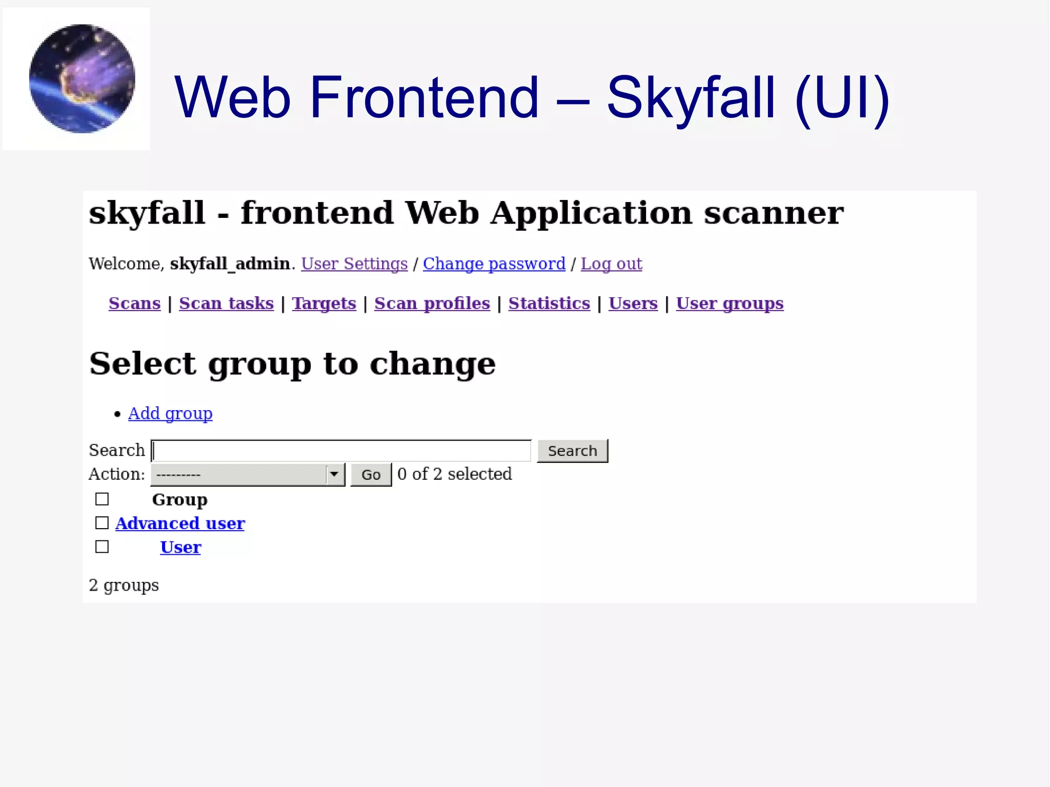 Web Frontend – Skyfall (UI)
 
