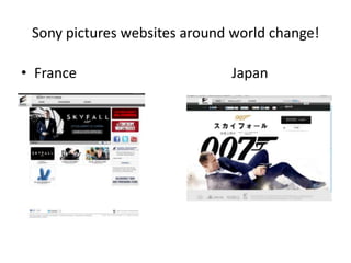 Sony pictures websites around world change!
• France
Japan