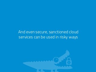 And even secure, sanctioned cloud 
services can be used in risky ways 
 