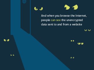 And when you browse the Internet,
people can see the unencrypted
data sent to and from a website
 