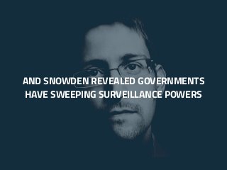 AND SNOWDEN REVEALED GOVERNMENTS
HAVE SWEEPING SURVEILLANCE POWERS
 