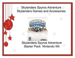 Skylanders Spyros Adventure Skylanders Games and Accessories Skylanders Spyros Adventure Starter Pack  Nintendo Wii 