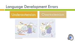 Language Development Errors
Underextension Overextension
 