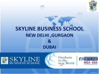SKYLINE BUSINESS SCHOOL
   NEW DELHI ,GURGAON
           &
         DUBAI
 