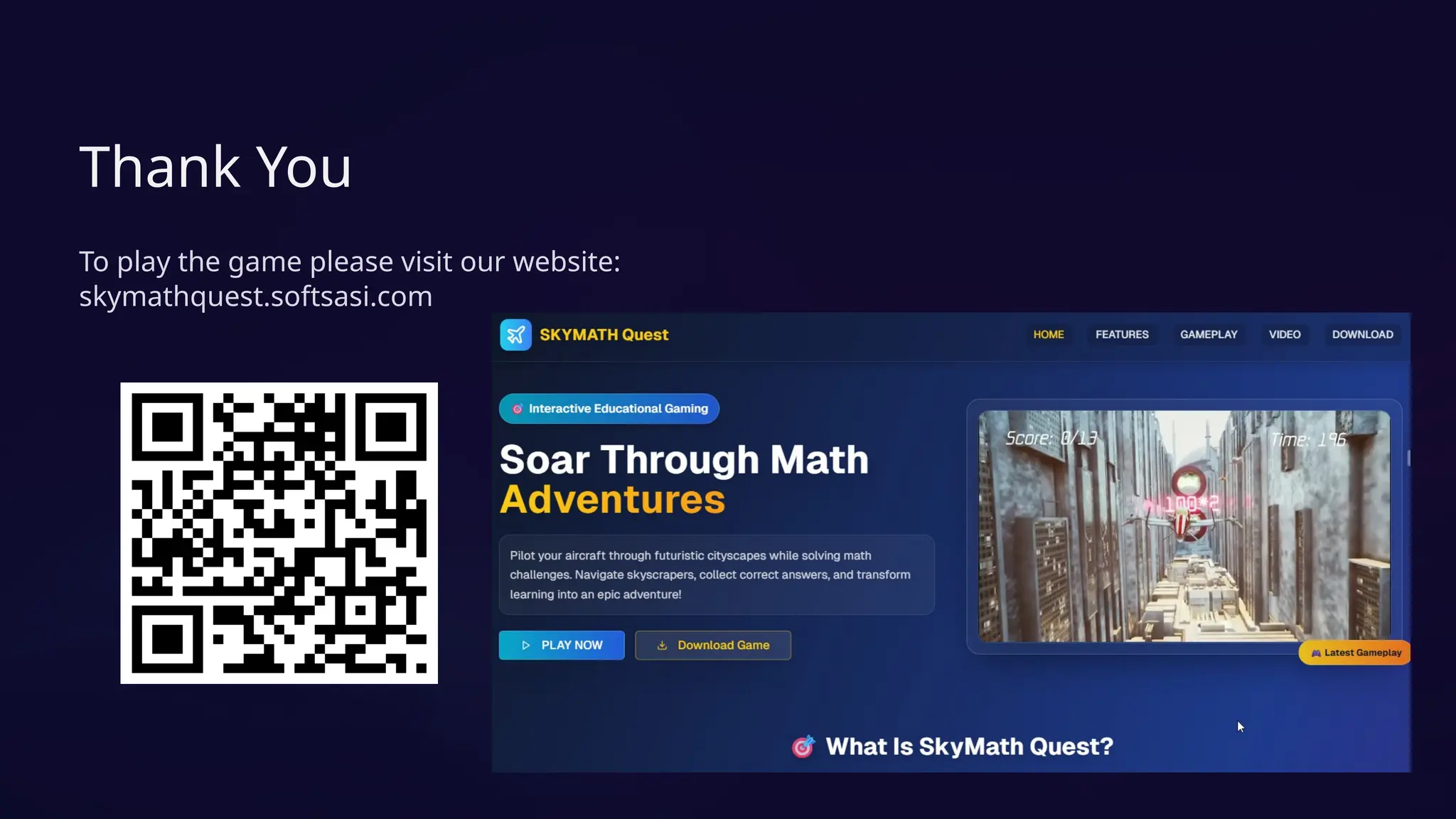 Sky Math Quest Game Project Presentation | PPTX