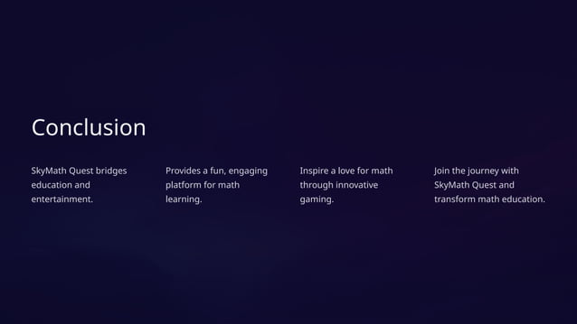 Sky Math Quest Game Project Presentation | PPTX