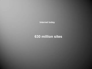 Internet today
630 million sites
 