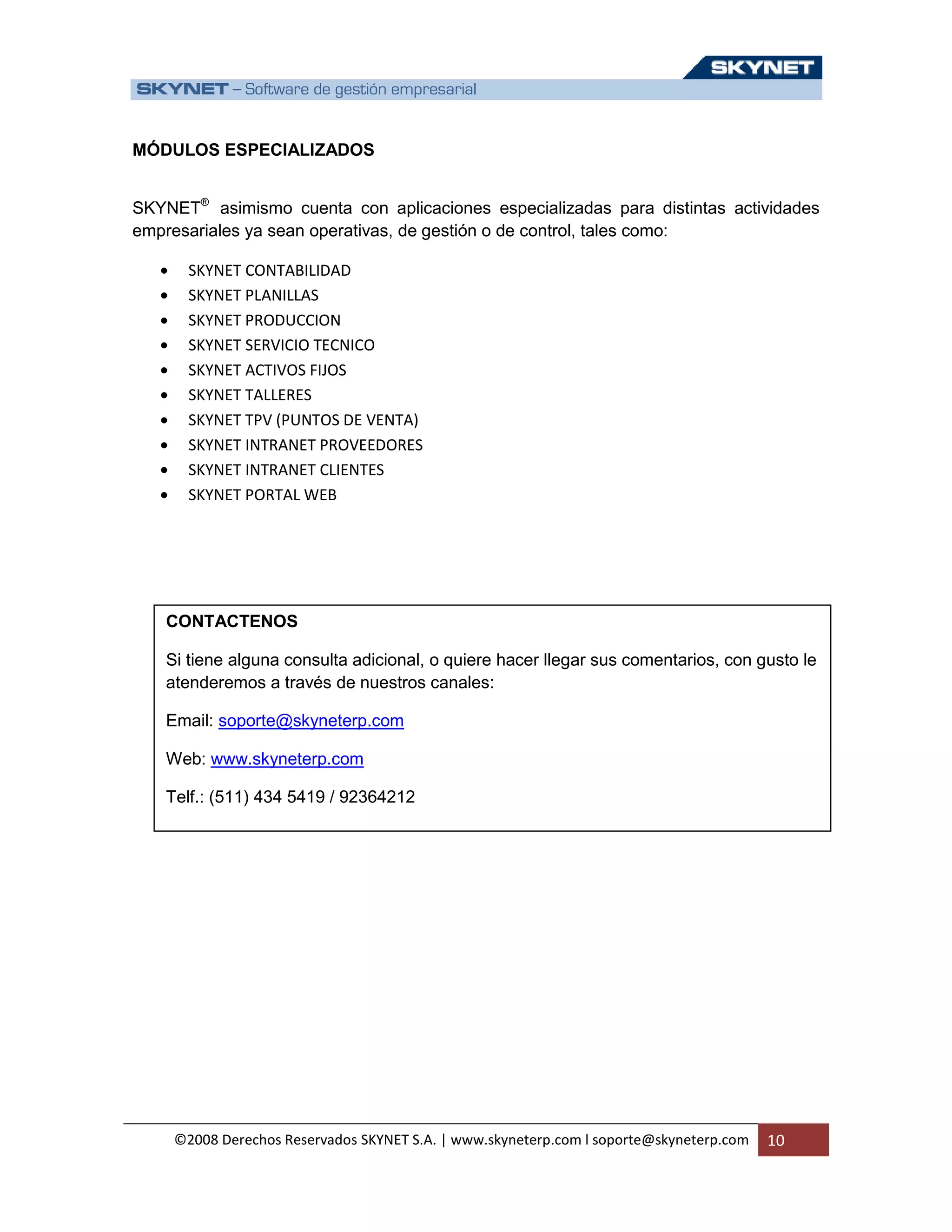 Skynet Erp Corporativo