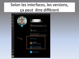Selon les interfaces, les versions,
ça peut être différent
 