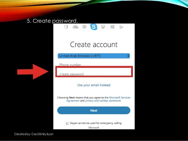 cannot create skype account