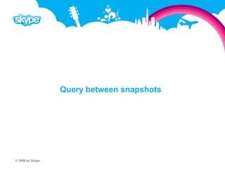 Query between snapshots © 2008 by Skype.