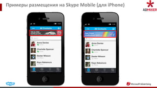 Примеры размещения на Skype Mobile (для iPhone)
 