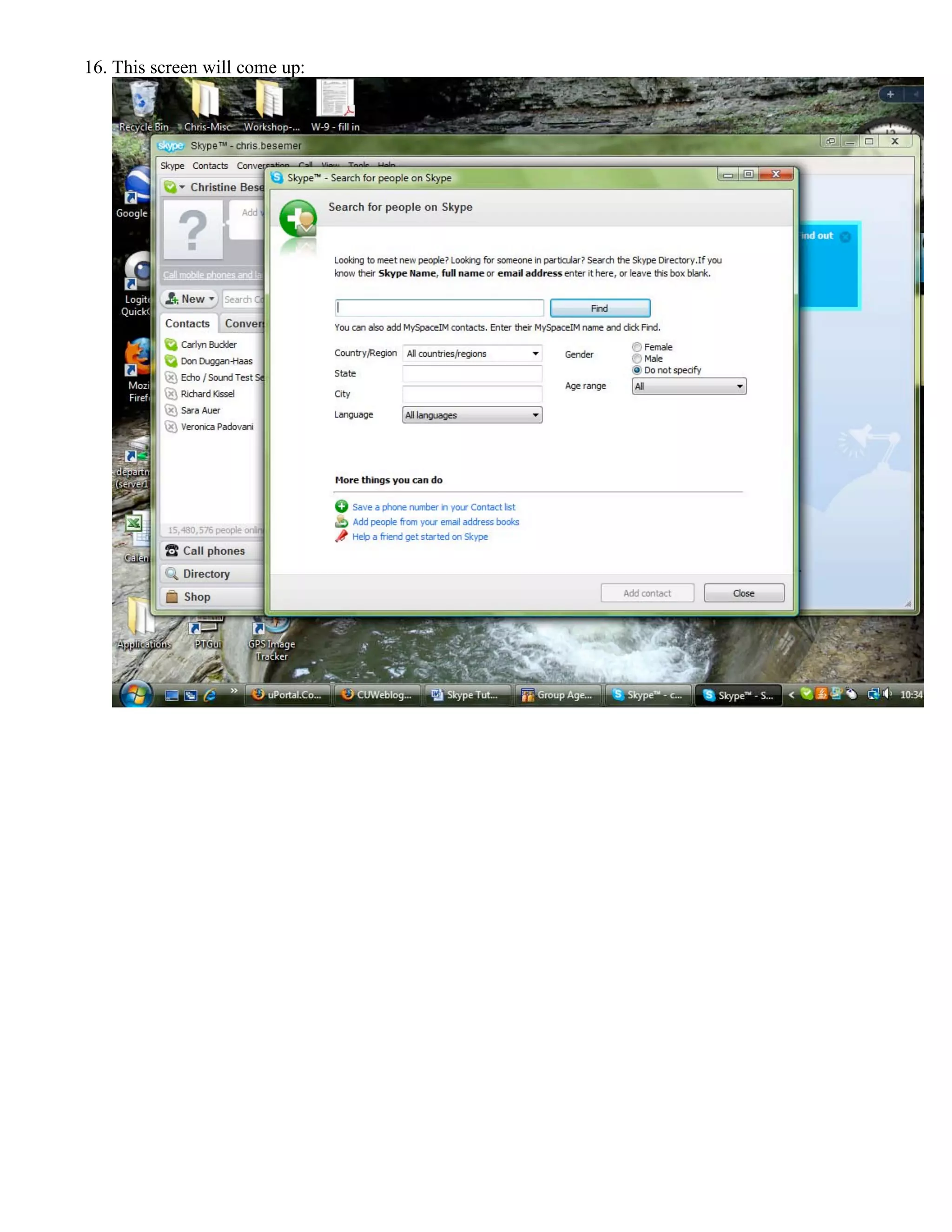 16. This screen will come up:
 