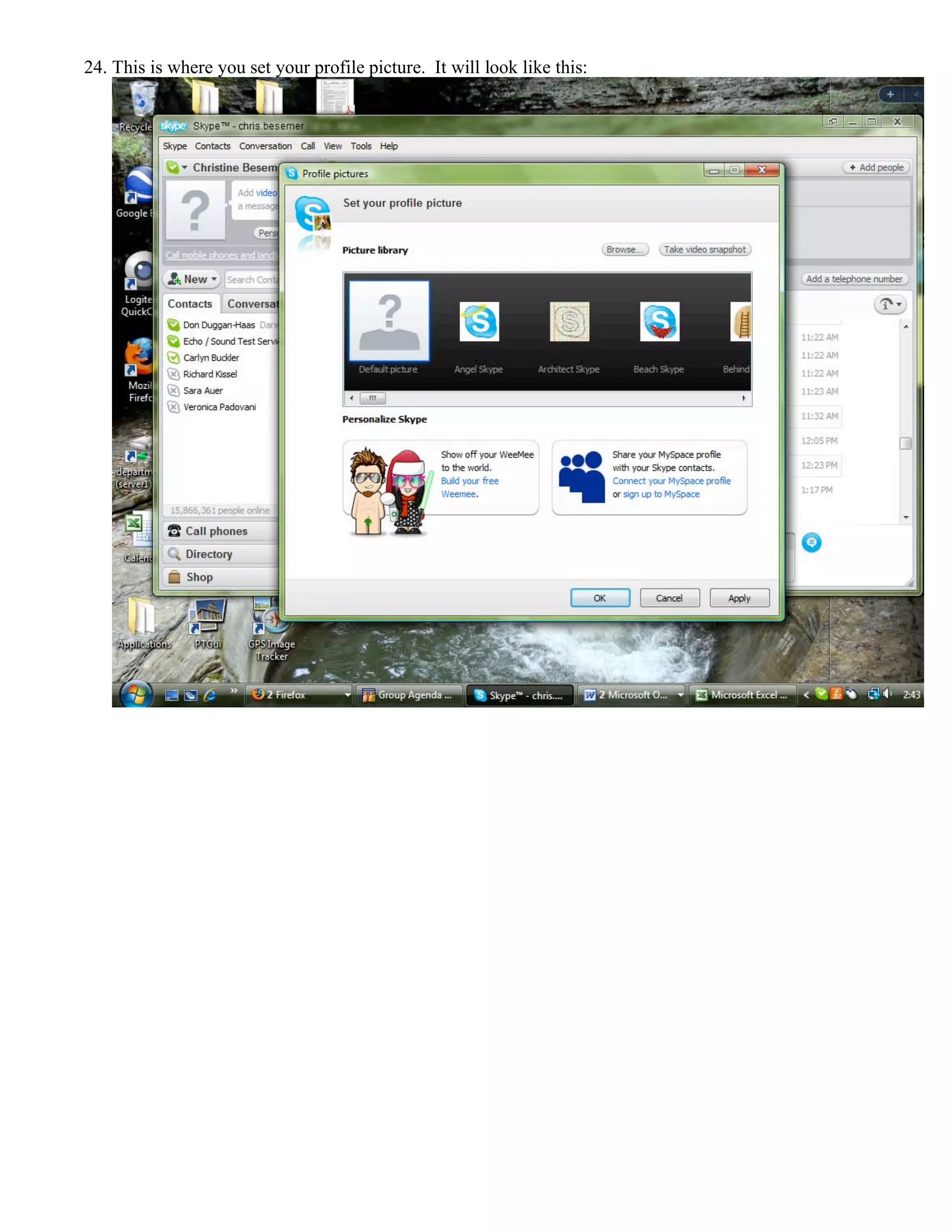 24. This is where you set your profile picture. It will look like this:
 