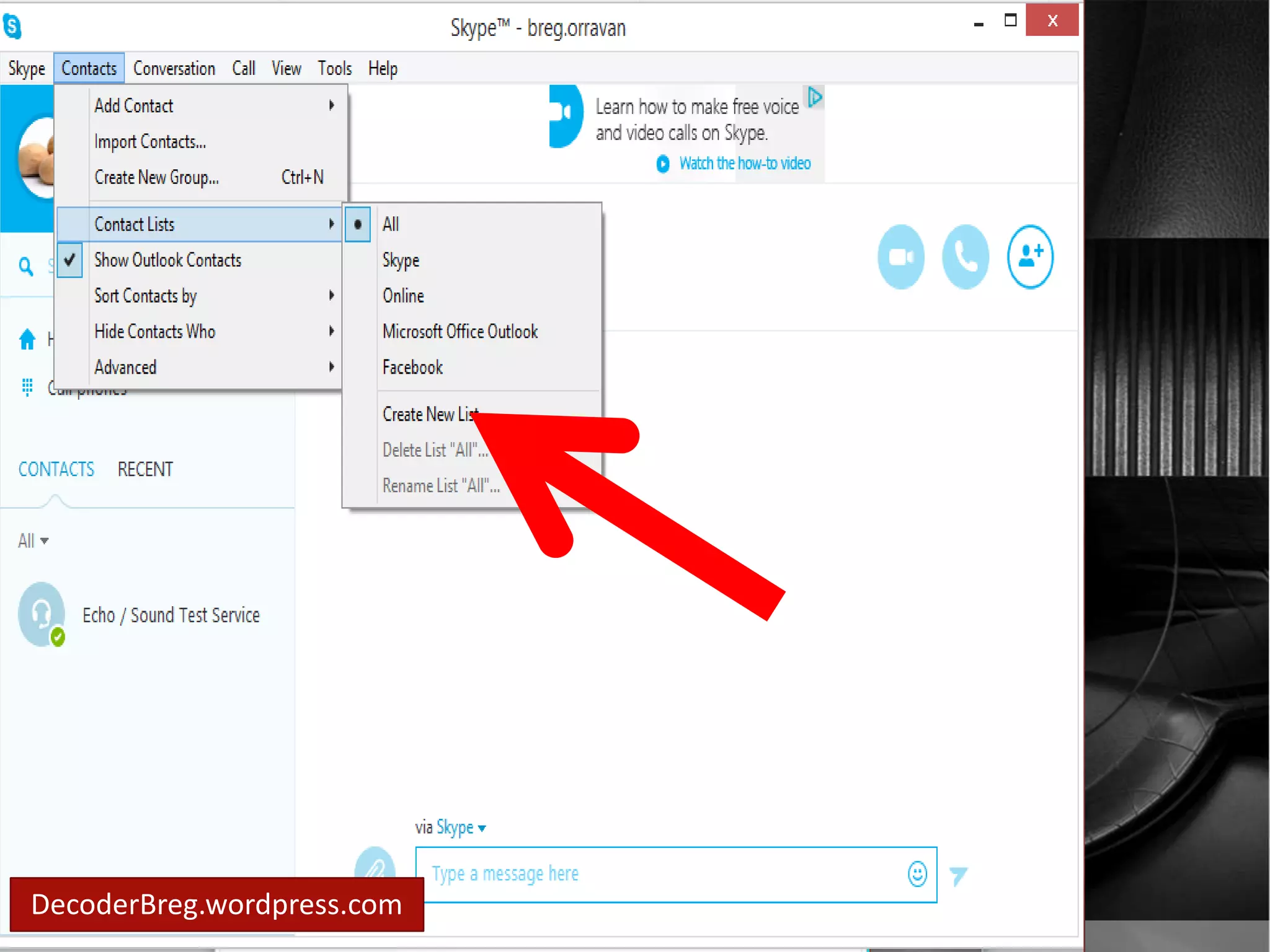 In contact list.. 
DecoderBreg.wordpress.com 
 