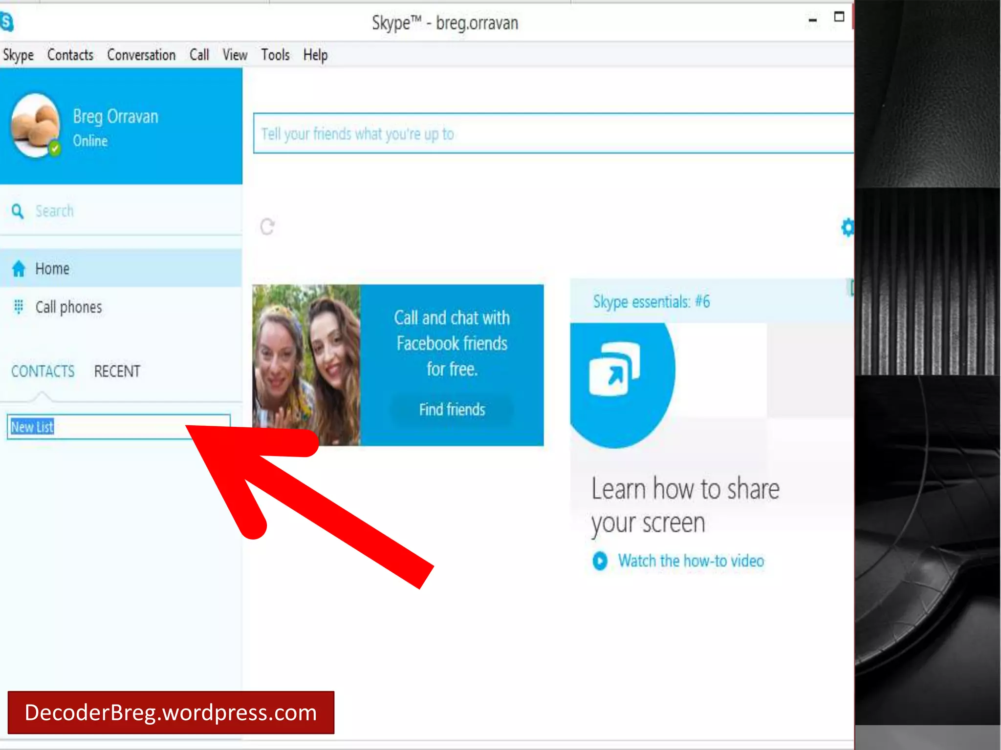 New list folder 
will show.. 
DecoderBreg.wordpress.com 
 