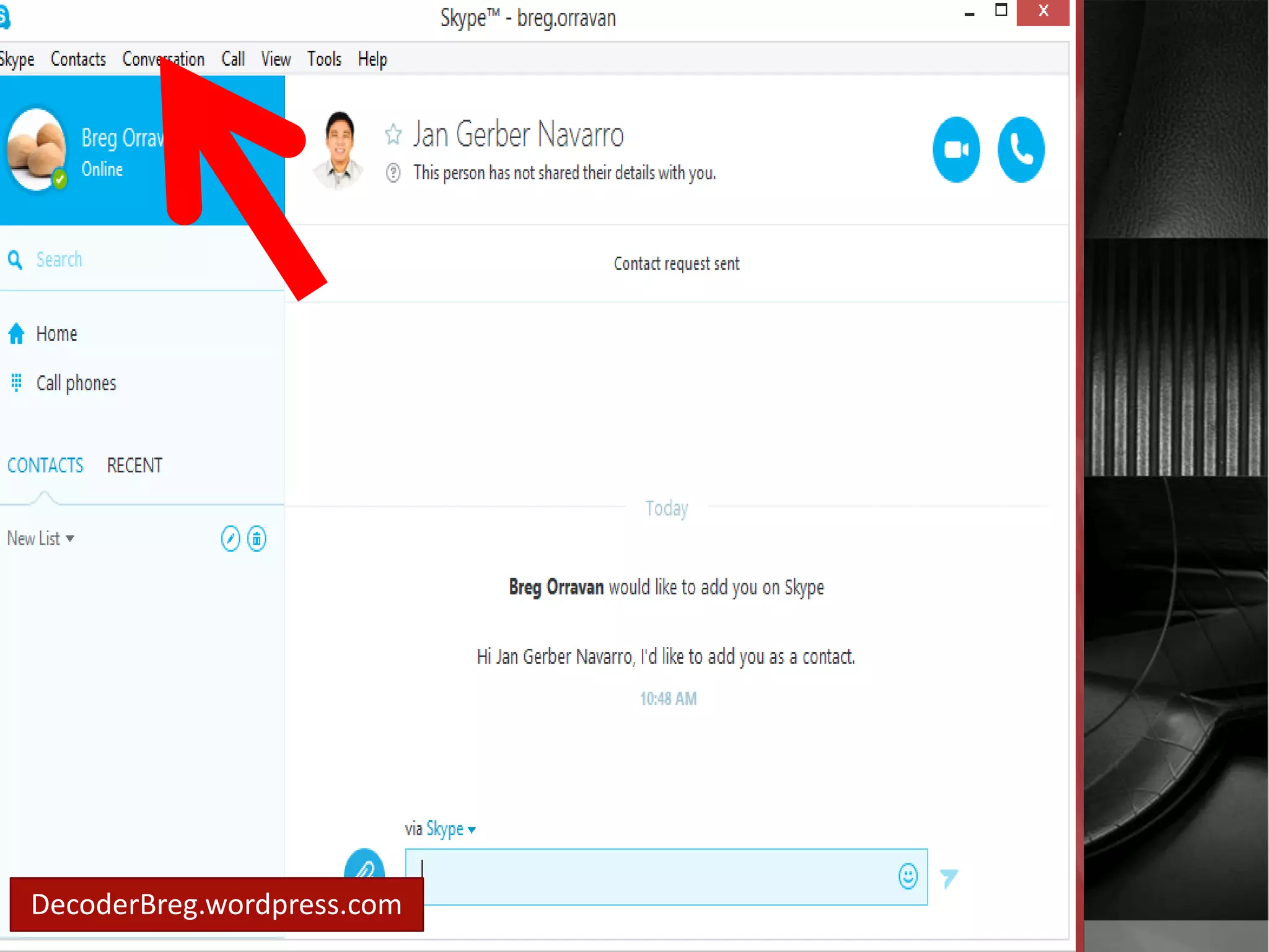 Click.. 
“conversation” 
DecoderBreg.wordpress.com 
 