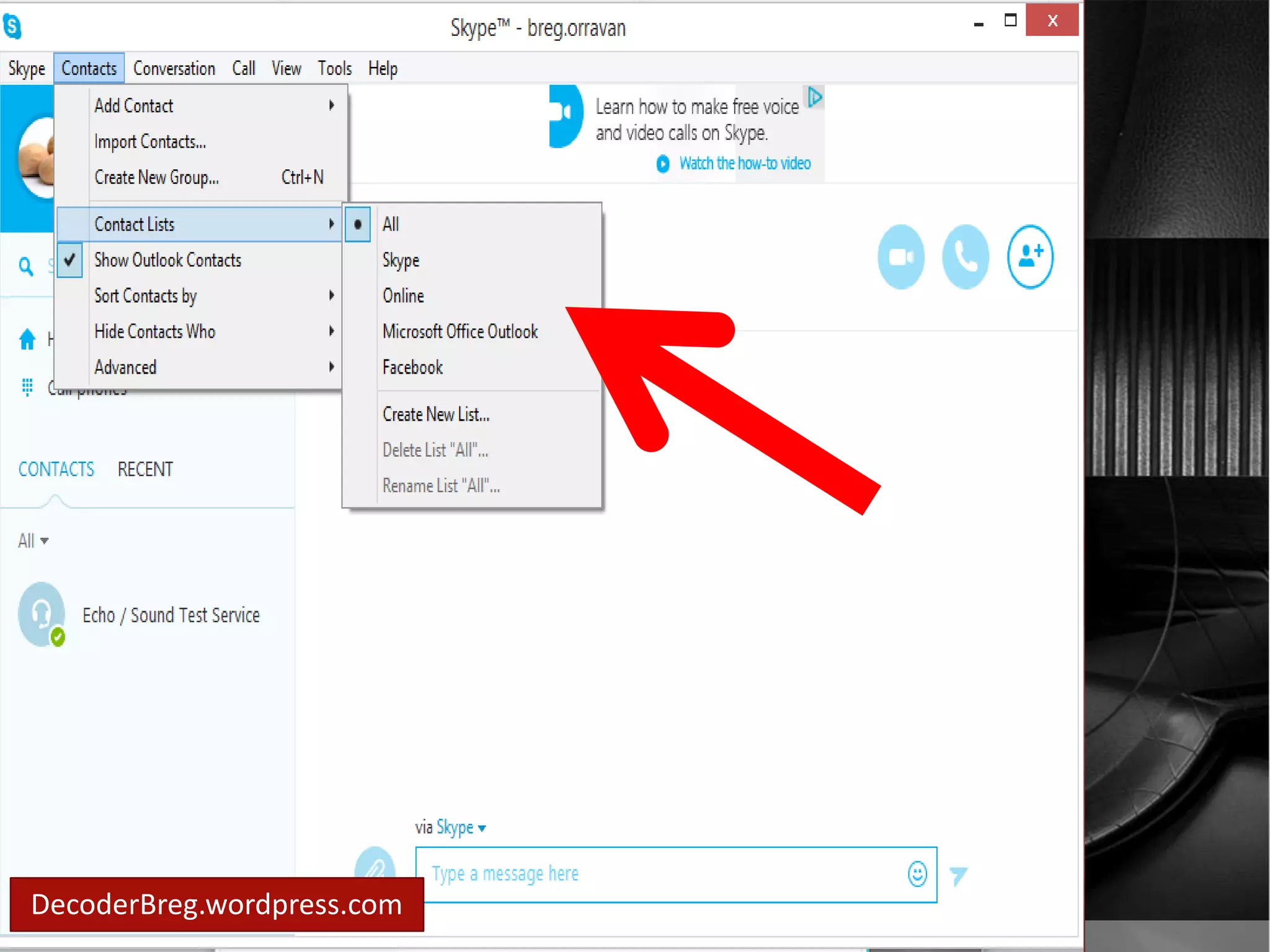 In contact list.. 
DecoderBreg.wordpress.com 
 
