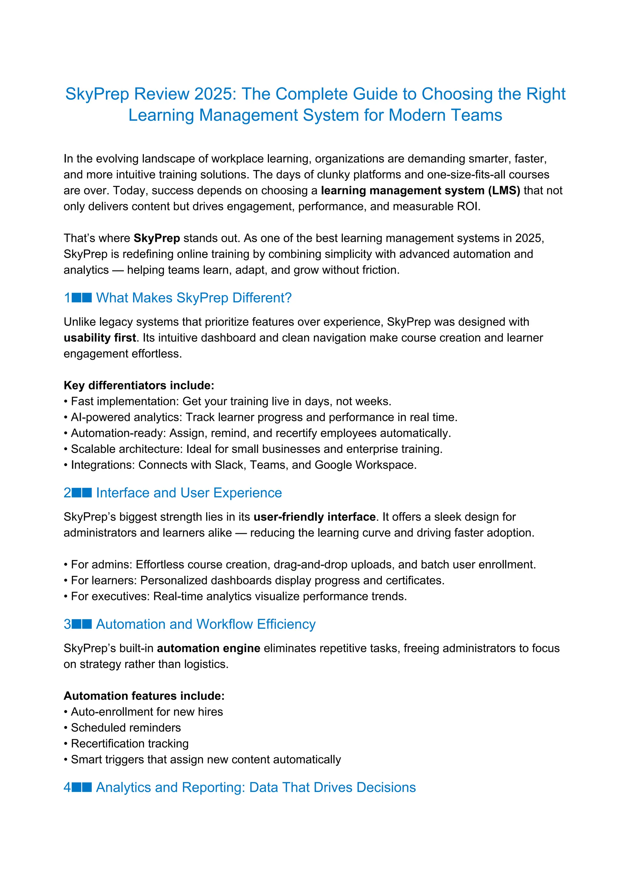 SkyPrep Review 2025: The Ultimate Learning Management System Guide | PDF