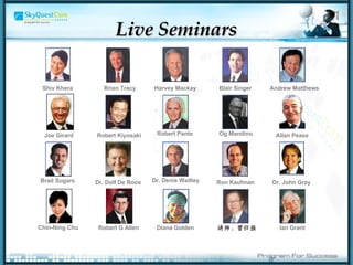 Dr. Dolf De Roos   Robert Kiyosaki Shiv Khera Brad Sugars Brian Tracy Robert Pante Harvey Mackay Og Mandino Dr. Denis Waitley   Blair Singer Ron Kaufman Chin-Ning Chu   Diana Golden Allan Pease Andrew Matthews Dr. John Gray Ian Grant Live Seminars Joe Girard Robert G Allen                     