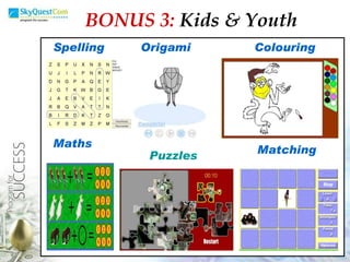BONUS 3:  Kids & Youth Spelling Origami Puzzles Colouring Maths Matching 