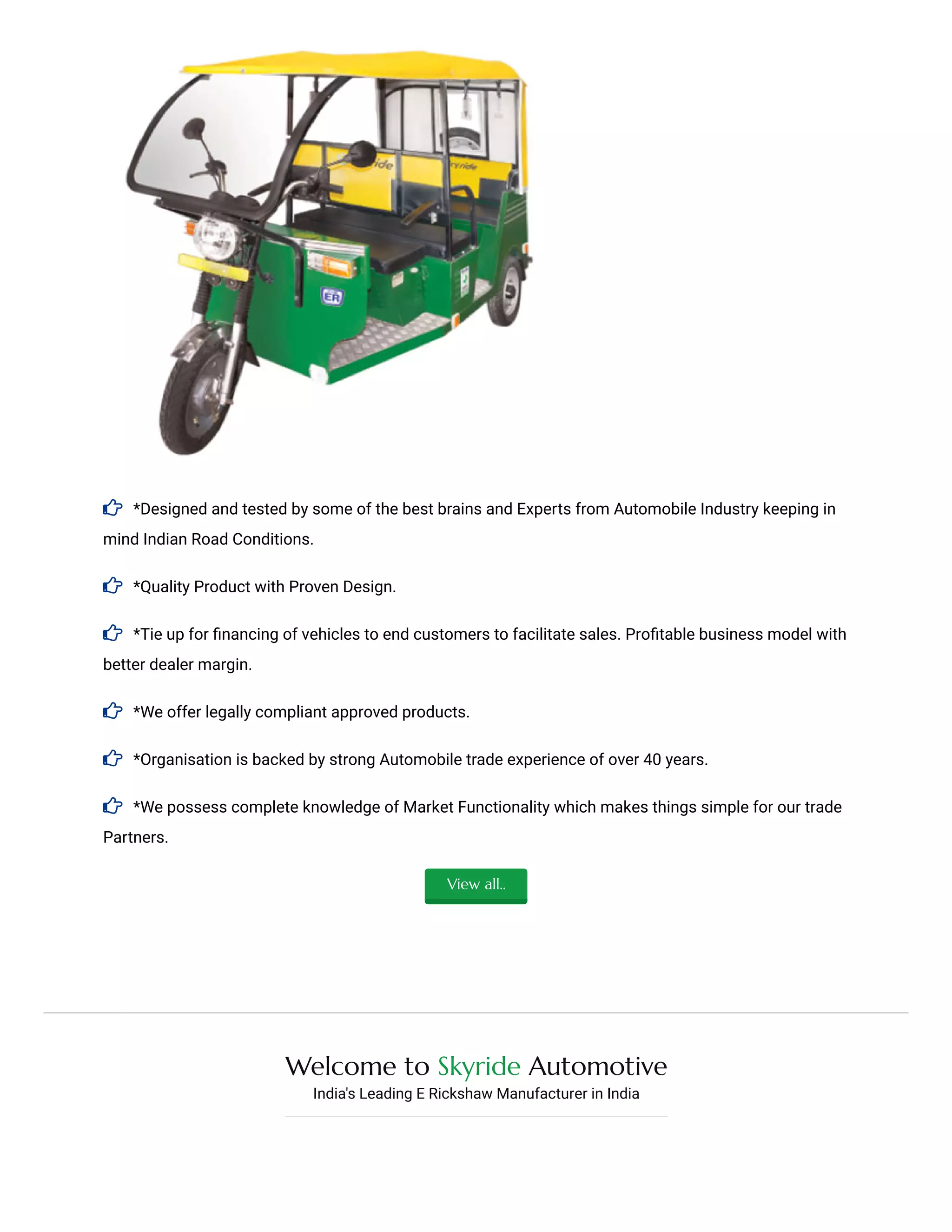 E Rickshaw Manufacturing in Delhi | PDF