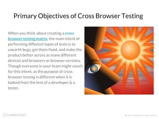 Skyrocket Your Cross Browser Testing with Minimal Effort | PPT